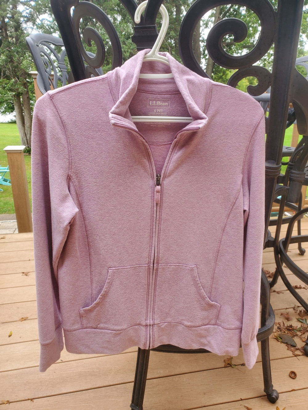 L.L. Bean Lavender Full-Zip Lightweight Sweatshirt